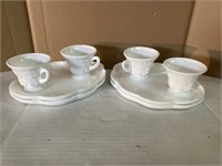 Milkglass Colony Harvest Lot of 4 Luncheon Sets