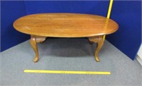 oval oak coffee table - nearly 4ft long