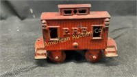 Antique cast iron red caboose marked P.R.R.