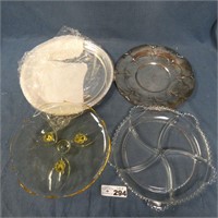 Various Glass & Silverplate Serving Dishes