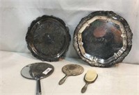 Silver Platters, Mirrors & Brush V12D