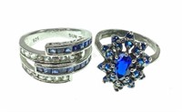 Sterling Blue & White Topaz Ring Size (6.5-6.75)