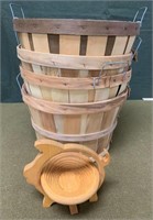 Bushel Baskets & Handmade Pig Unit