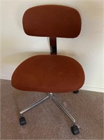 Vintage Cloth & Metal Office Chair Good Cond