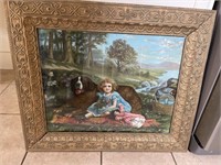 Framed Victorian print the frame measures 27