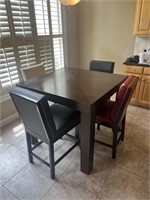 Square Wooden High Top Table W/4 Chairs