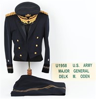 NAMED MAJOR GENERAL'S DRESS BLUE UNIFORM W VISOR