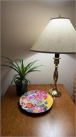 Lamp, plate, flower