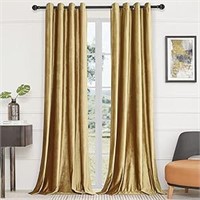 BULBUL Velvet Gold Curtains 84 inch Length- Living