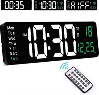Wall Clock, Large Digital Wall Clock with Remote C