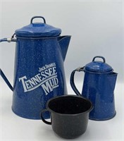 Graniteware coffee pots & mug
