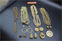 Glamorous Gold Costume Jewelry Lot