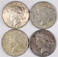 Lot of 4: Peace Dollars