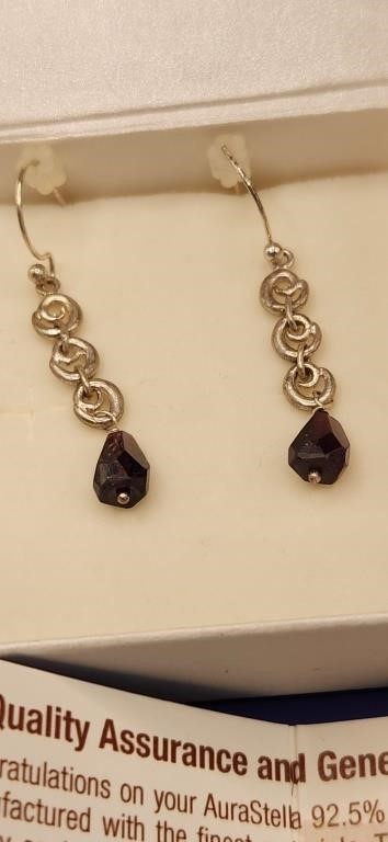 Designer AuraStella Hematite silver Earings