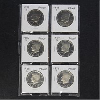 US Coins Group of 6 Proof Kennedy Halves, 1973-S//