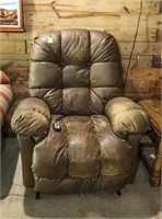 Brown Leather Upholstered Electric Recliner