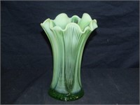 Beautiful Green Depression Glass Vase 7 3/4" T