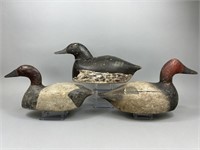 3 Wisconsin Canvasback Duck Decoys