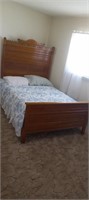 Antique Full Size Bed w/ Bedding + Linens