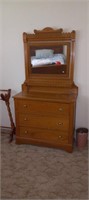 Antique 3 Drawer Dresser w/ Mirror