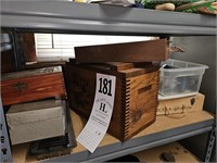 Misc. Wood Boxes w/ Misc. Tools & Knives