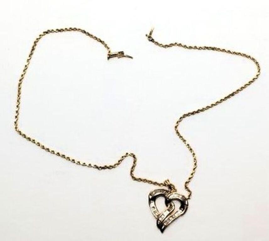 14Kt Necklace & Heart Pendant