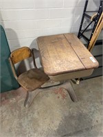 Antique Child School Desk