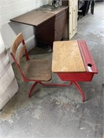 Antique Child School Desk