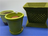 Planters in Green 3 Pcs