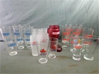 Large Assortment of Beer Glasses Inc Molson