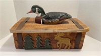 Wooden Duck Outdoor Motif Storage Box With