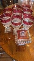 Vtg. Ruby Flash Mt. Vernon Goblets, Indiana