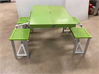 Compact travel picnic table.