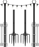 10Ft String Light Poles 2 Pack