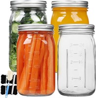 12PACK Mason Jars 32 oz with Wide Mouth