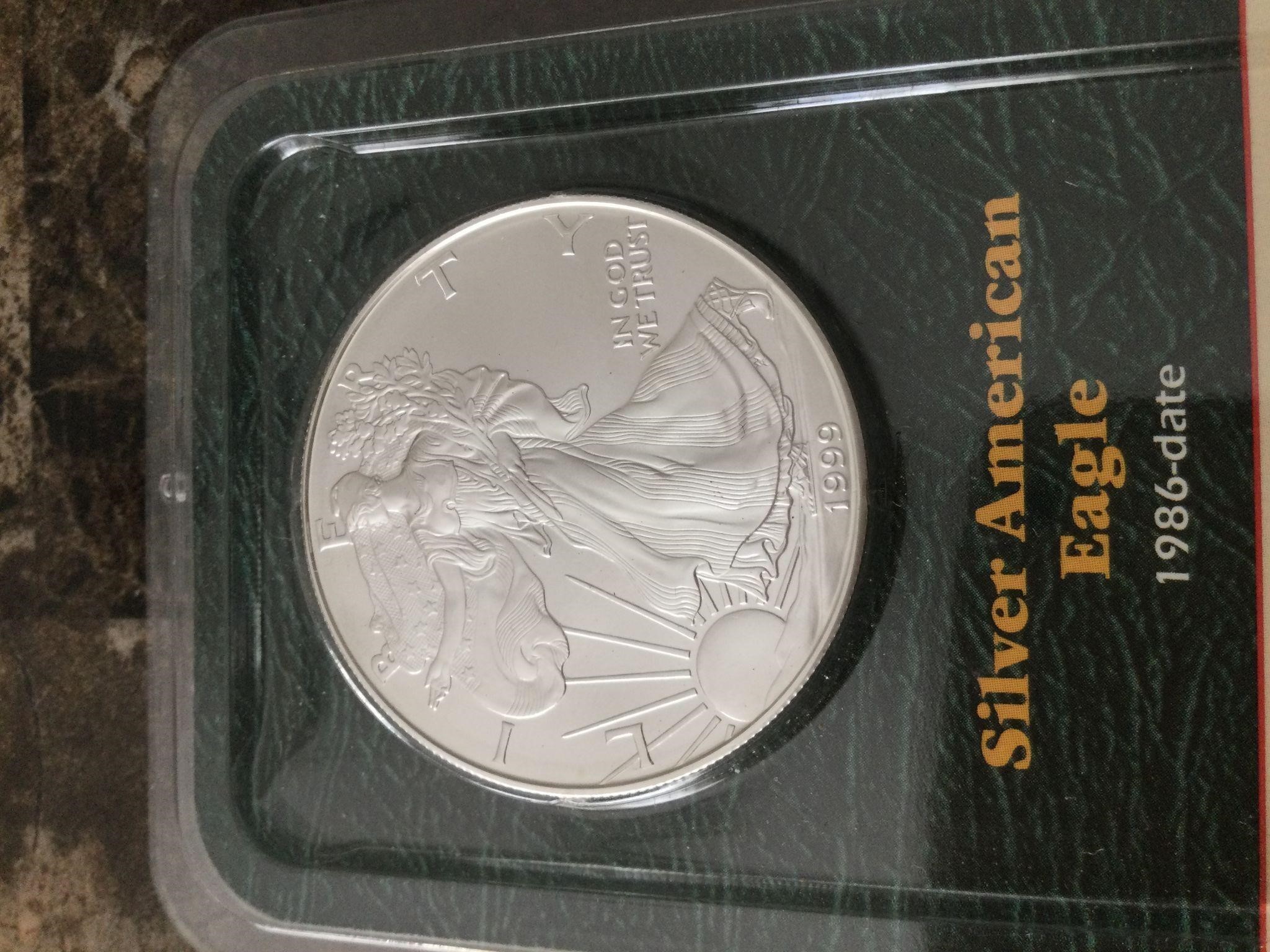 MS70 UNCIRCULATED 1999 US SILVER EAGLE