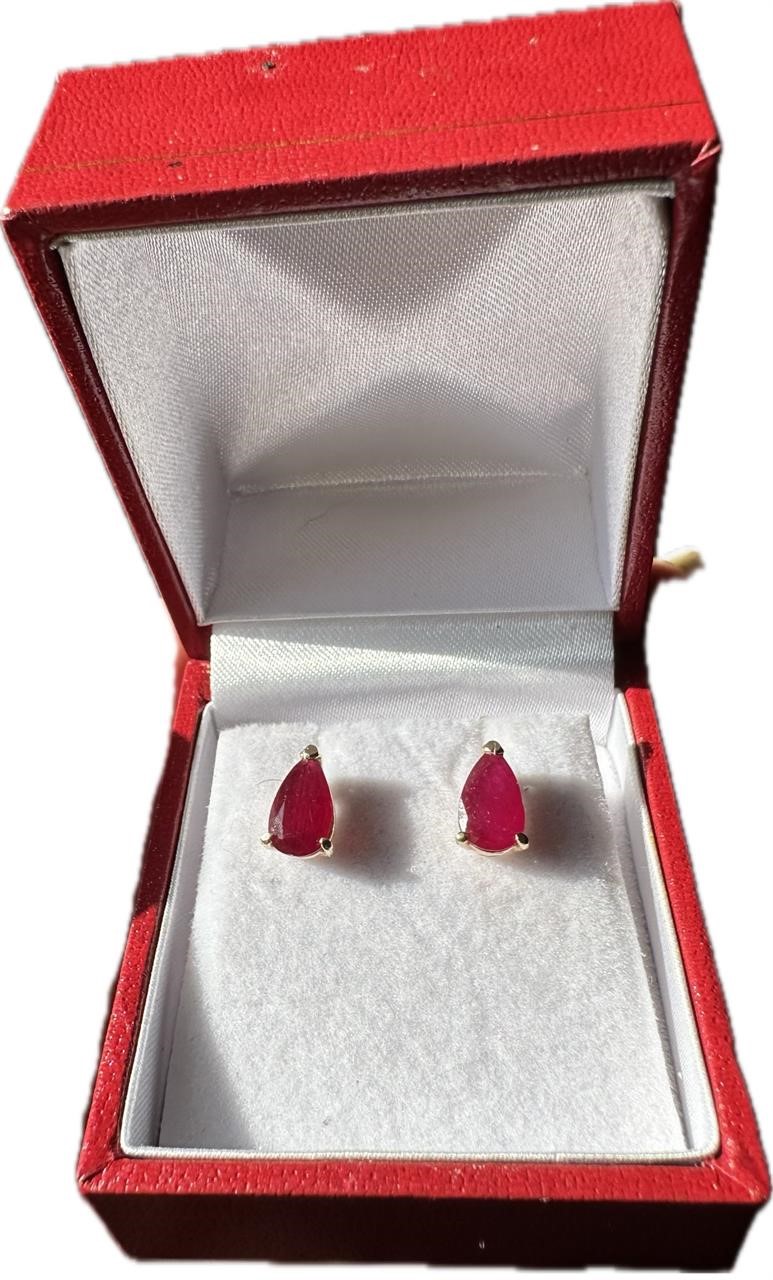 Ruby Earrings-approx .70 carat