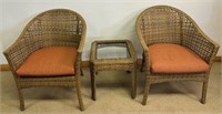 NEW MODERN WICKER OUTDOOR CLUB CHAIRS & STAND