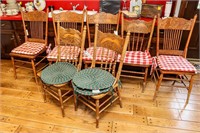 (7) Antique Matching Oak Chairs