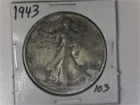 1943 Silver Walking Liberty Half Diollar