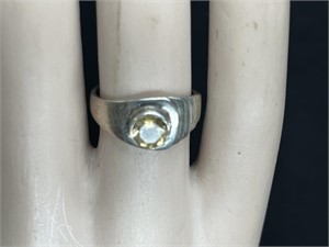 Ladies Citrine & Sterling Silver Ring