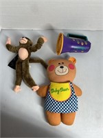 Vintage Toys, Bear, Monkey, and Mega phone
