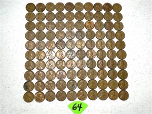 (100) Wheat Cents 1950\'s