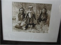 Framed  Photo of Native Americans Family