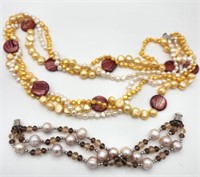 Freshwater Pearl Necklace & Magnetic Bracelet