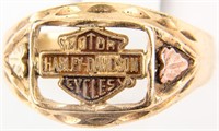 Jewelry 10k Yellow Gold Harley Davidson Men's Ring