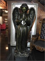 Huge angel bronze statue. Approx 24x24x77 inches
