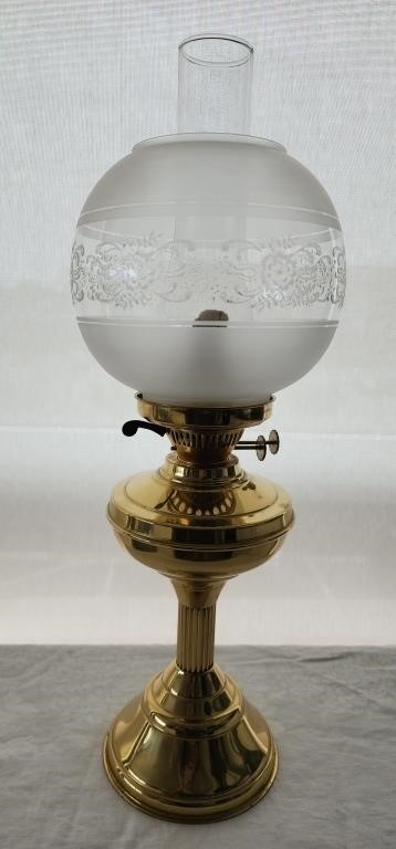 Brass Banquet Oil Lamp 22" tall