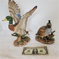 Duck & Quail Porcelain Figurines