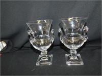 Very pretty glasses with blown handles on sides